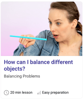 A lesson plan preview of a person balancing a straw